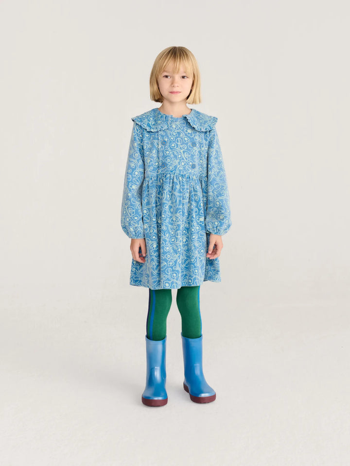 Sketchy Flowers all over corduroy dress