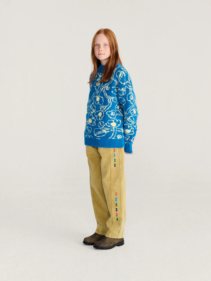 Sketchy Flowers all over jacquard jumper