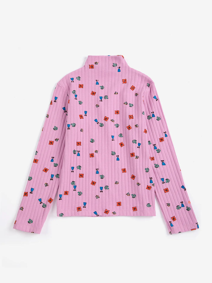Blossom all over turtleneck T-shirt