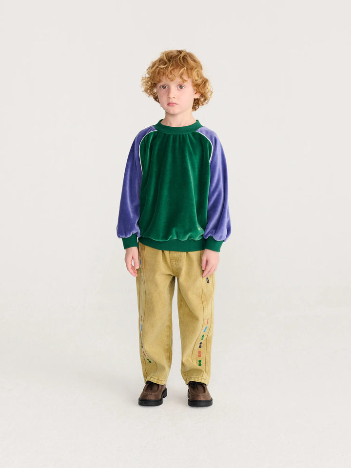 Color Block terry cloth sweatshirt