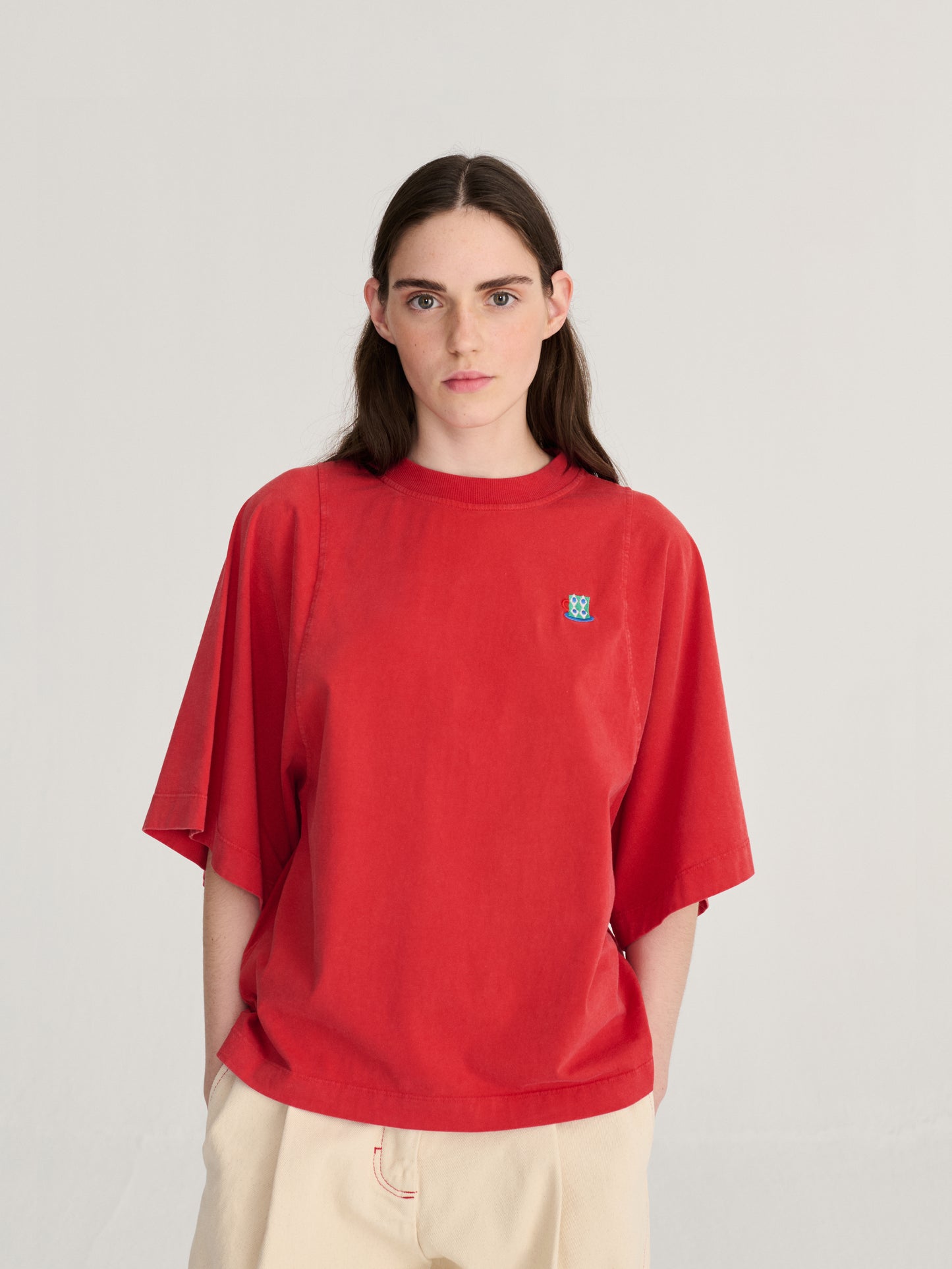 T-Shirt Relaxed-Fit mit Stickerei Monster Mug
