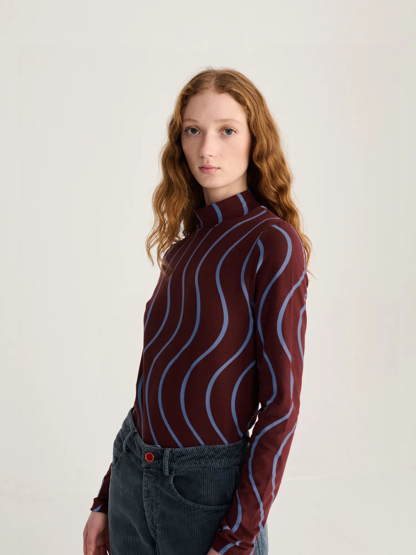 Top de coll alt estampat Psicodelic Stripes
