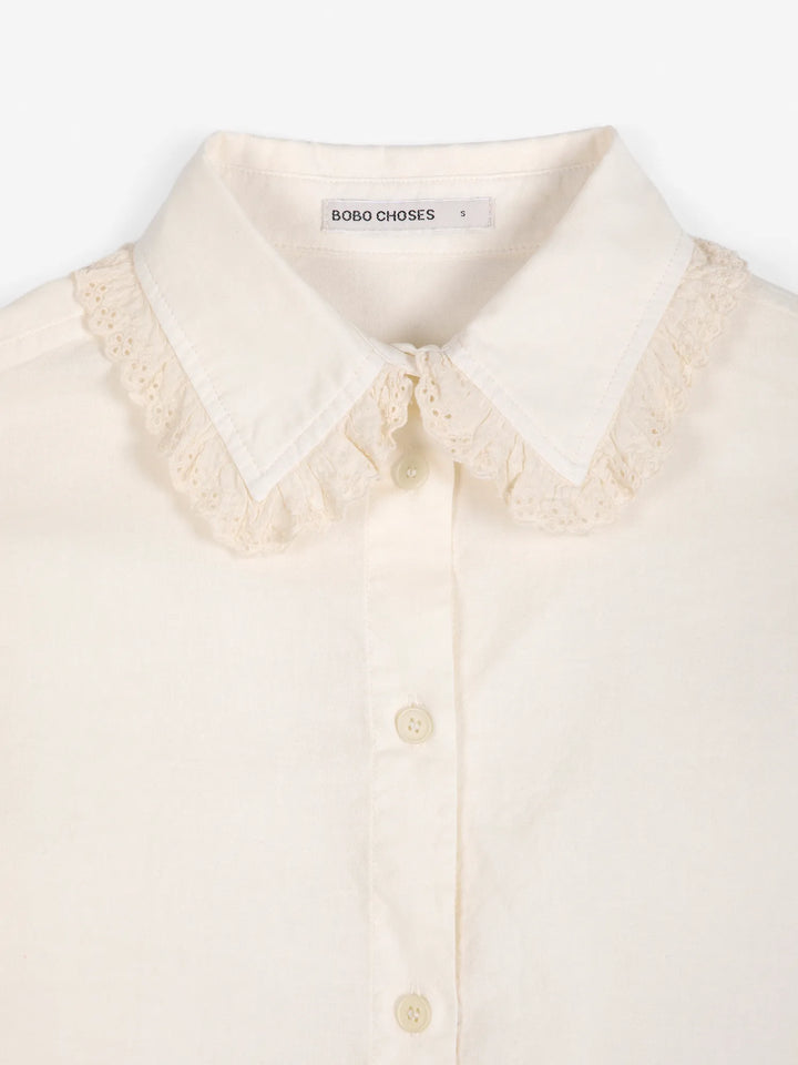 Lace ending poplin shirt