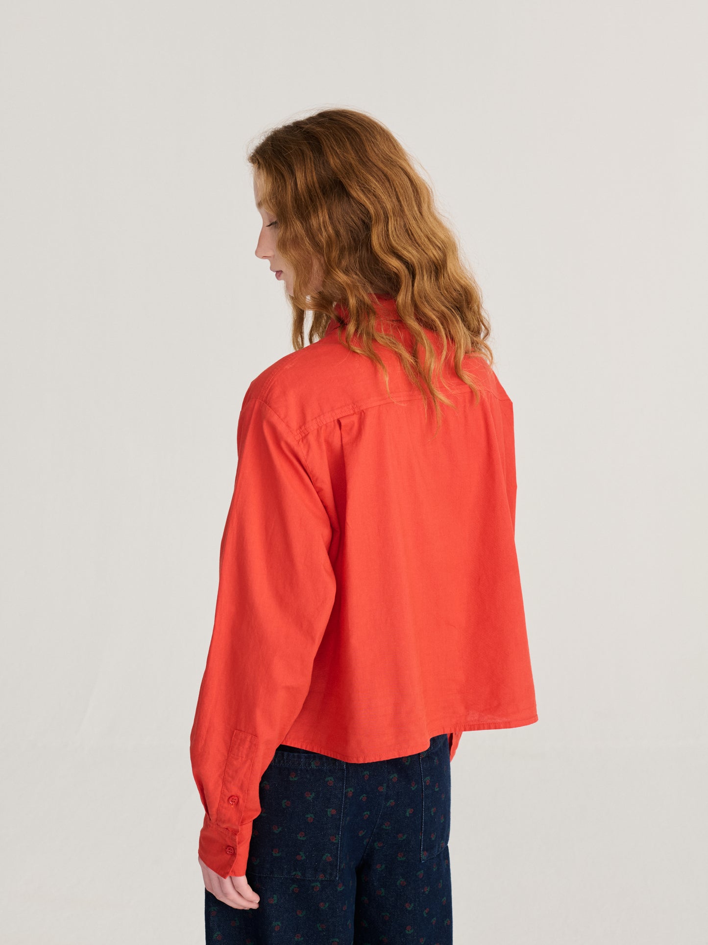 Chemise en popeline à broderie Vibrant Flower
