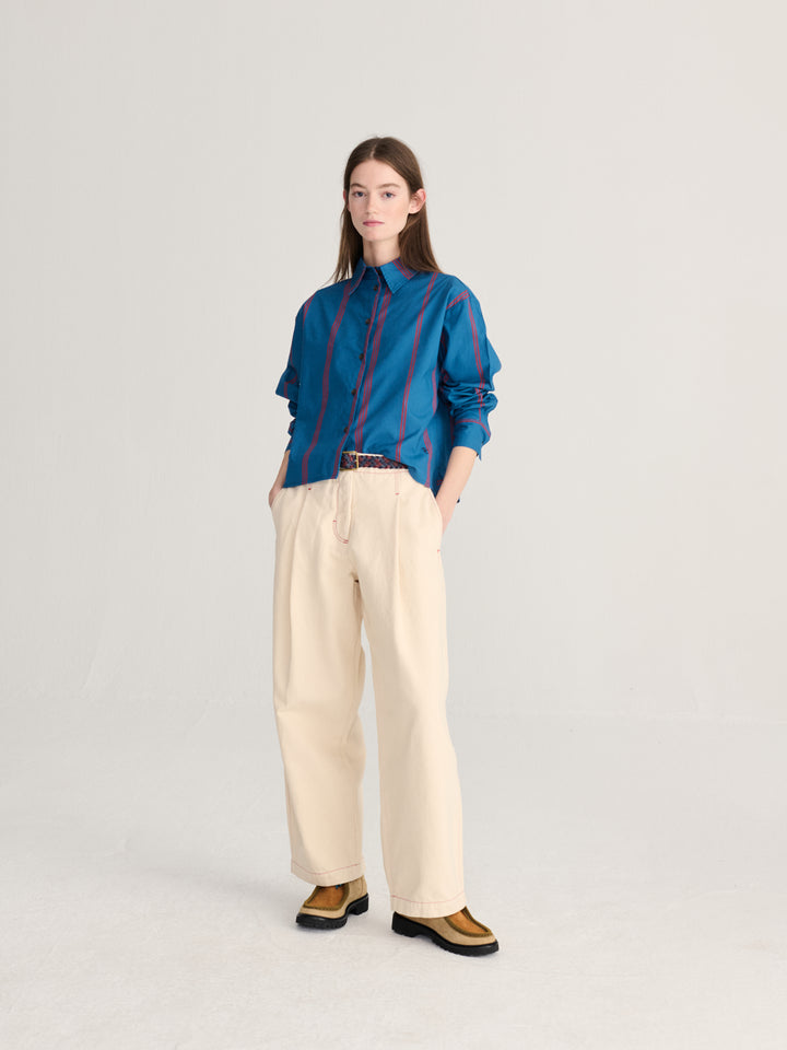 Triple Stripes all over poplin shirt