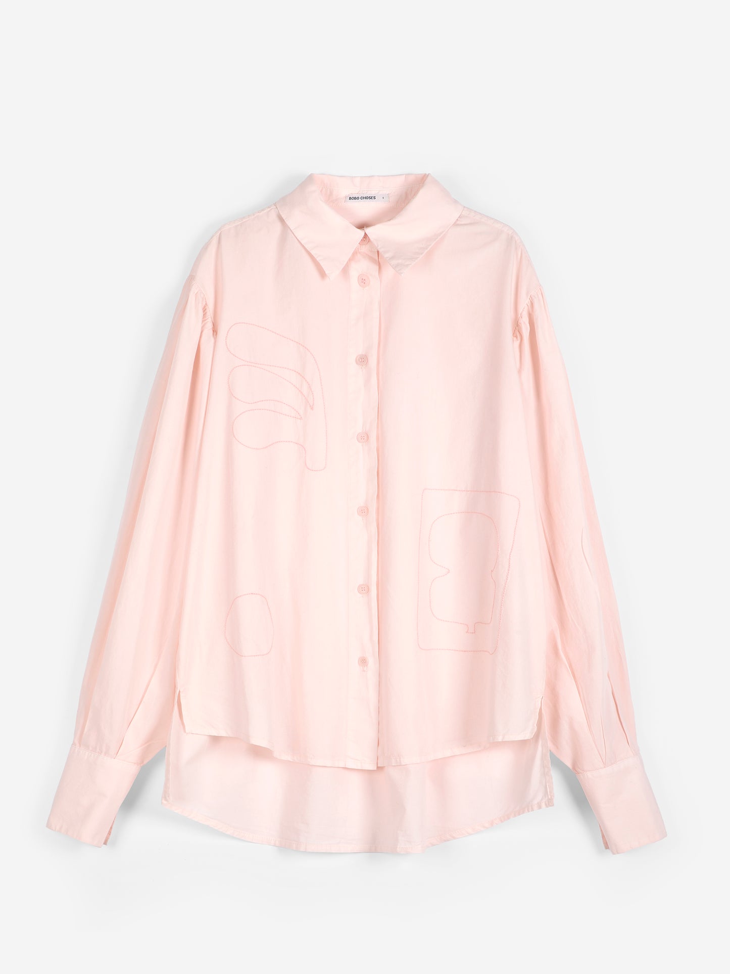 Plant Seal embroidery poplin shirt