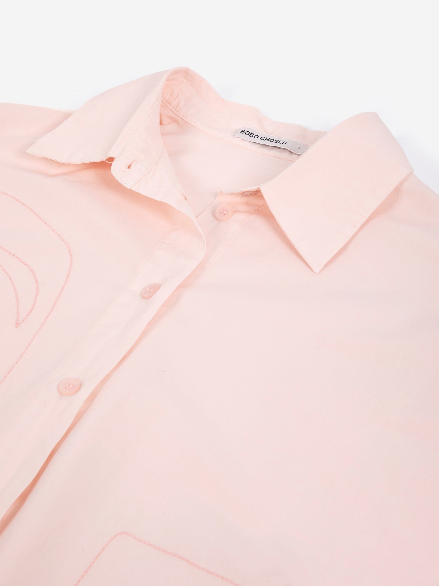 Plant Seal embroidery poplin shirt