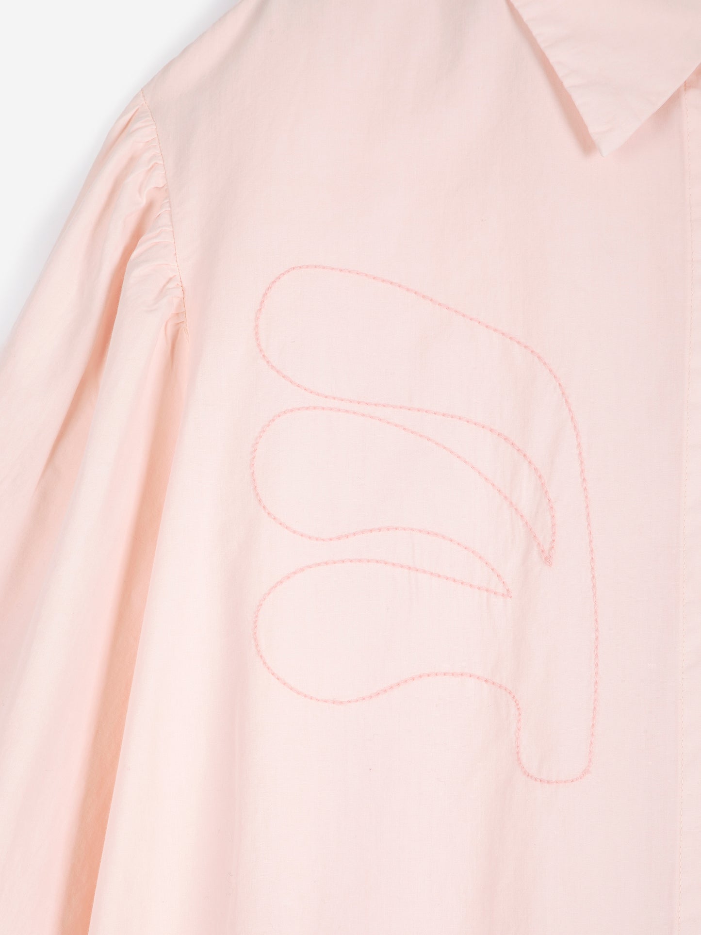 Plant Seal embroidery poplin shirt