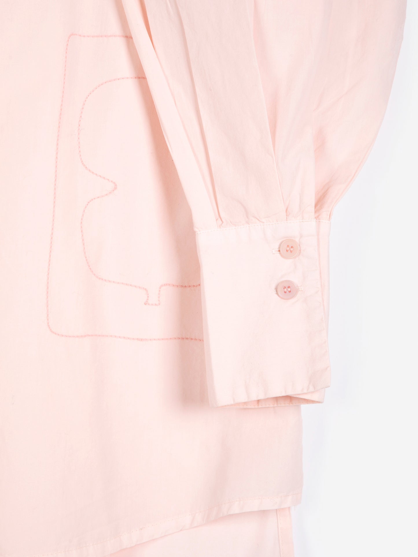 Plant Seal embroidery poplin shirt