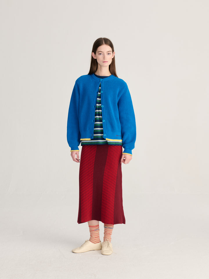 Pearl knitted cotton cardigan