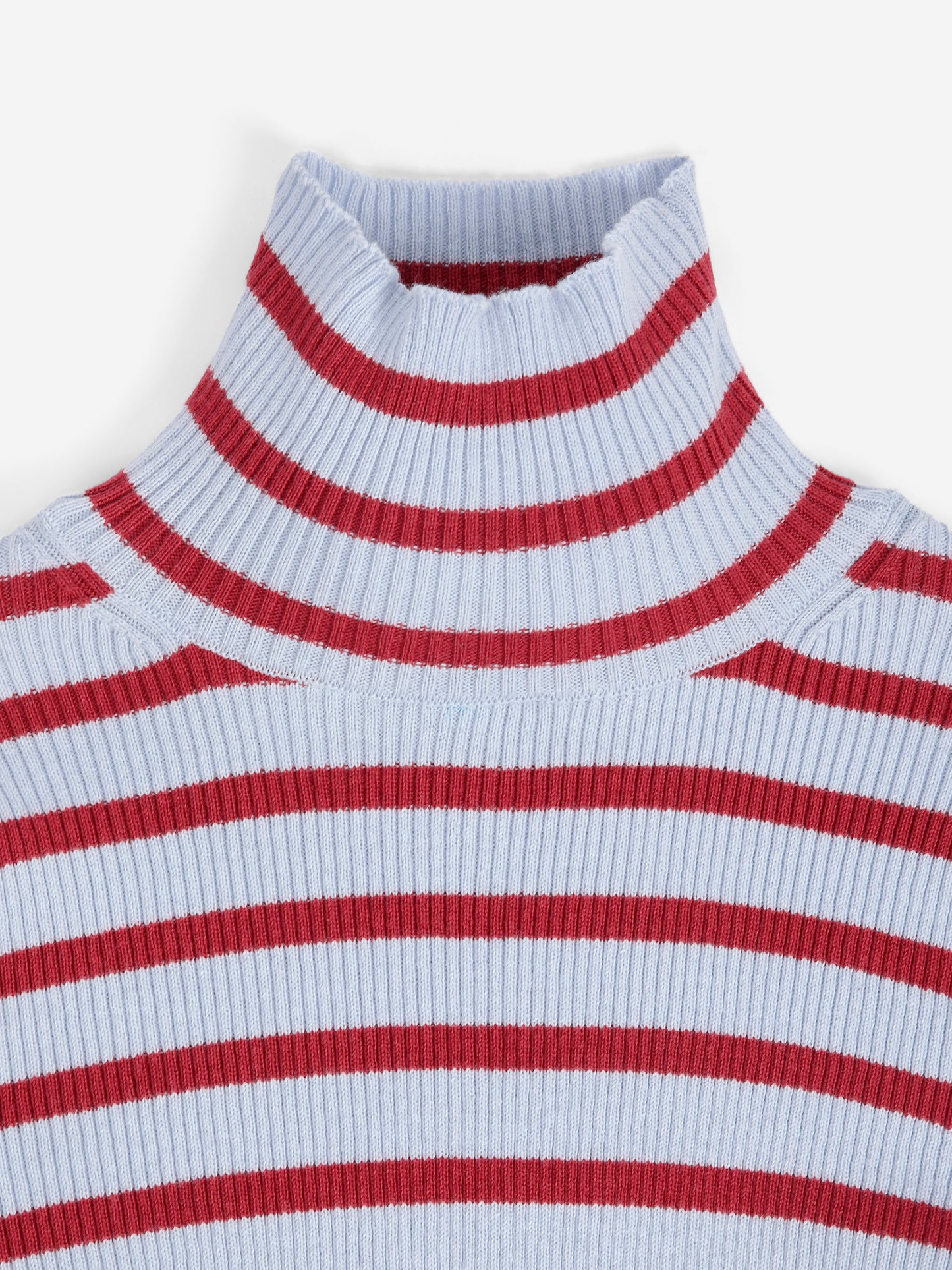 Striped turtleneck wool-cotton jumper