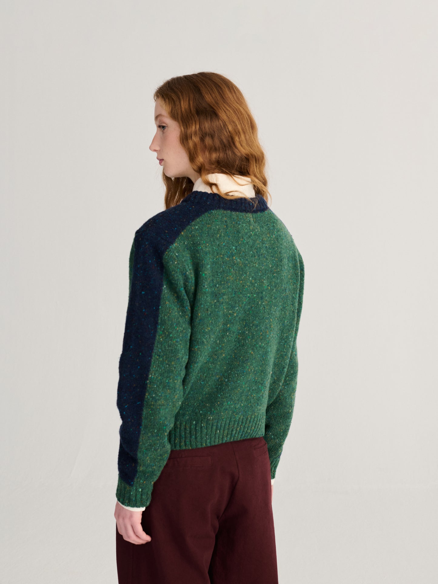 Jersei de mescla de llana Color Block