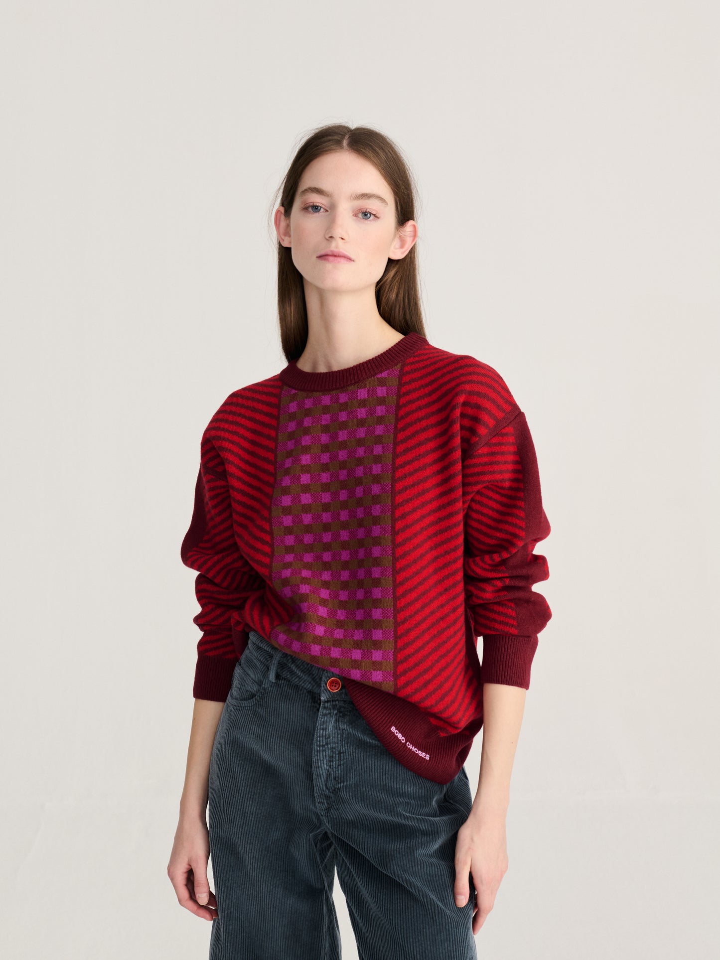 Pull en jacquard en laine mélangée