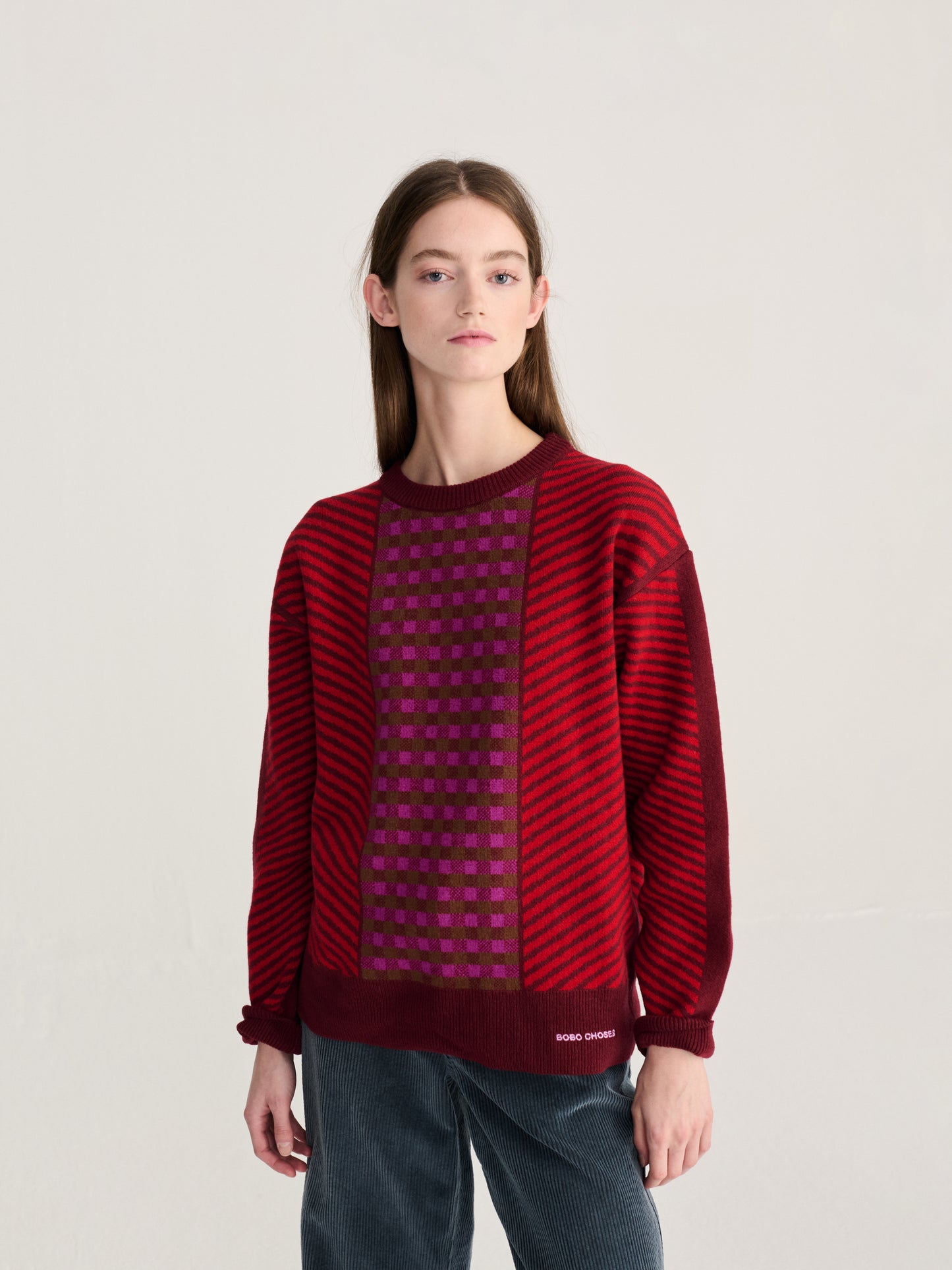 Pull en jacquard en laine mélangée