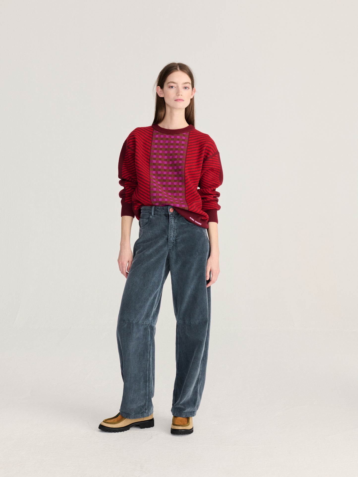 Pull en jacquard en laine mélangée