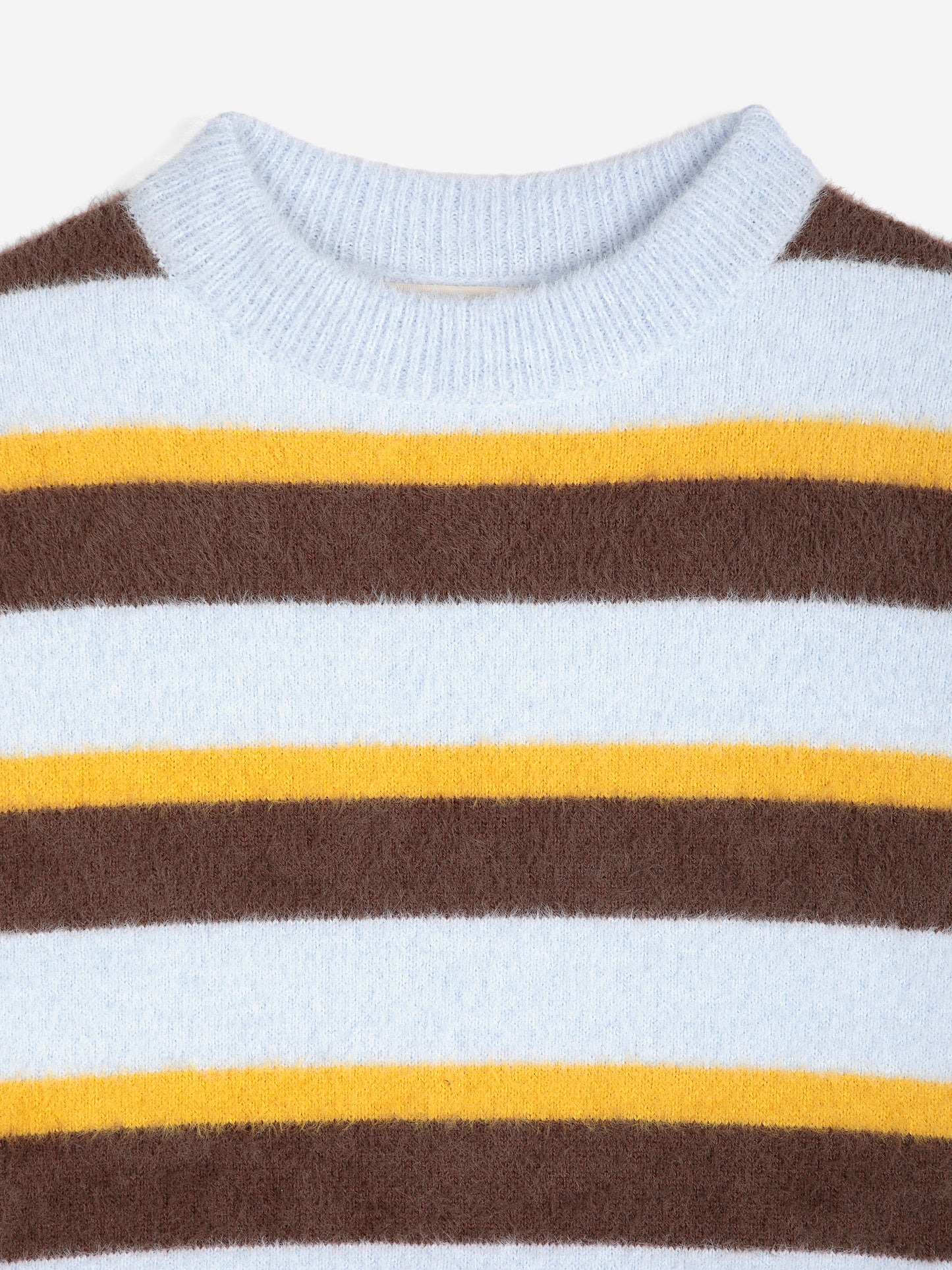 Gestreifter Pullover aus flauschigem Wollmix mit Garn