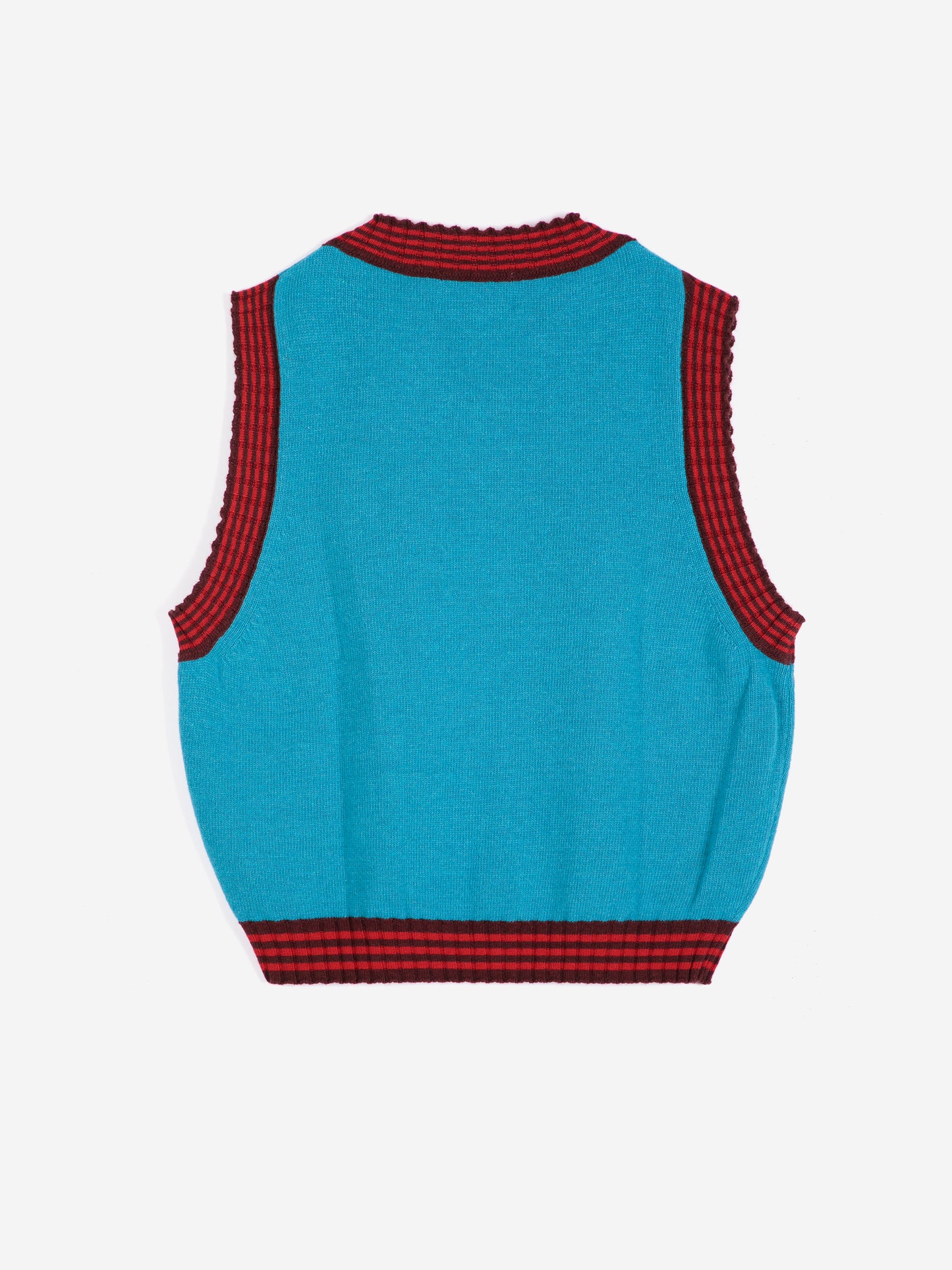 Gestreifte Strickweste aus Wollmix