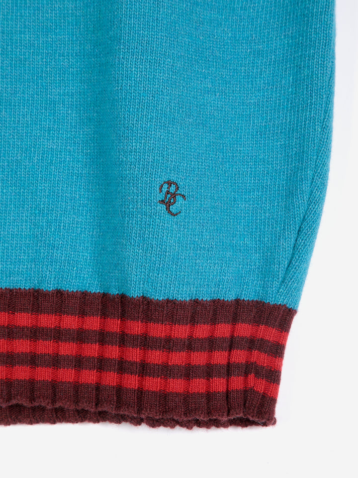 Striped knitted wool blend vest