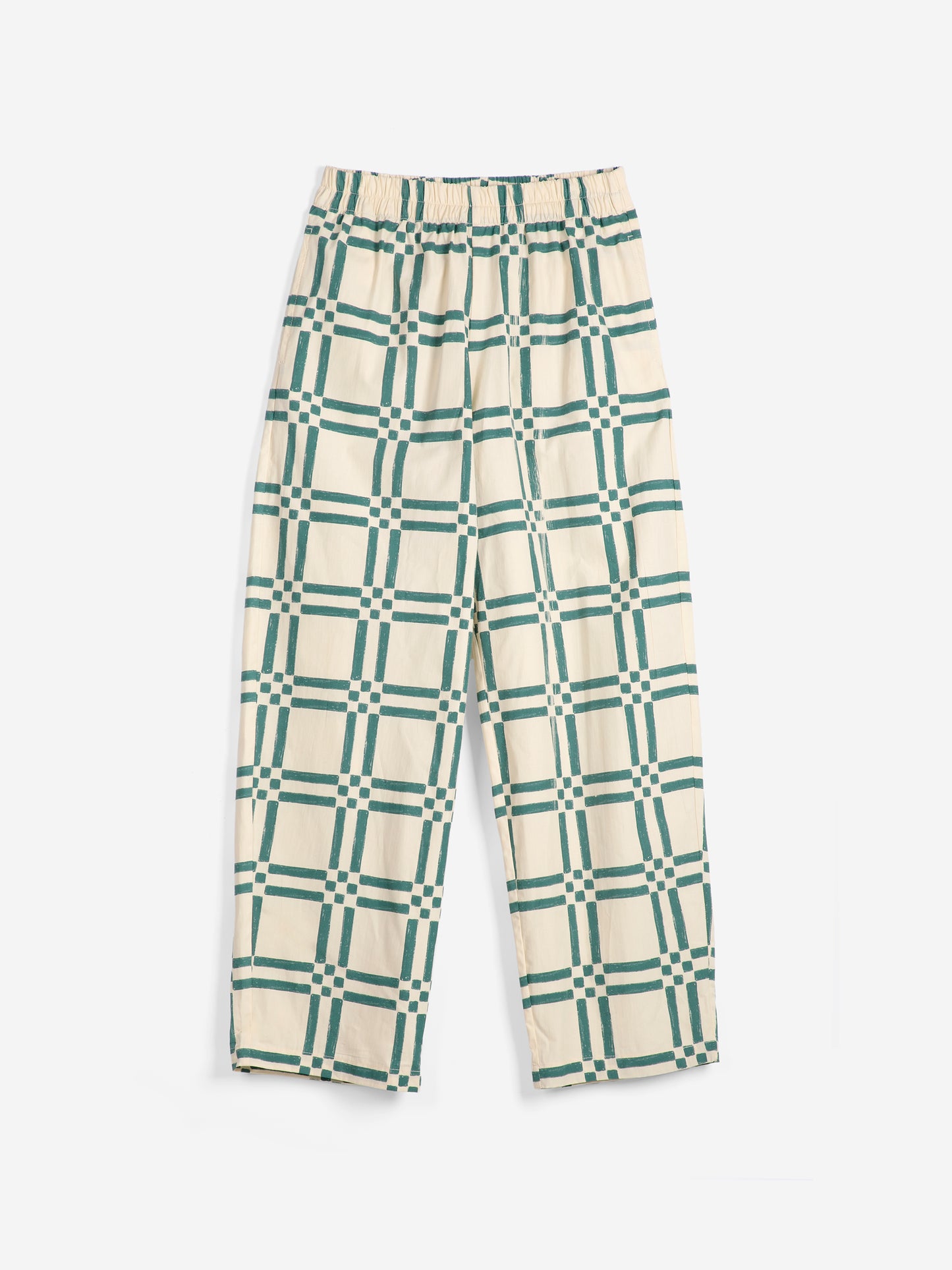 Square all over cotton baggy pants