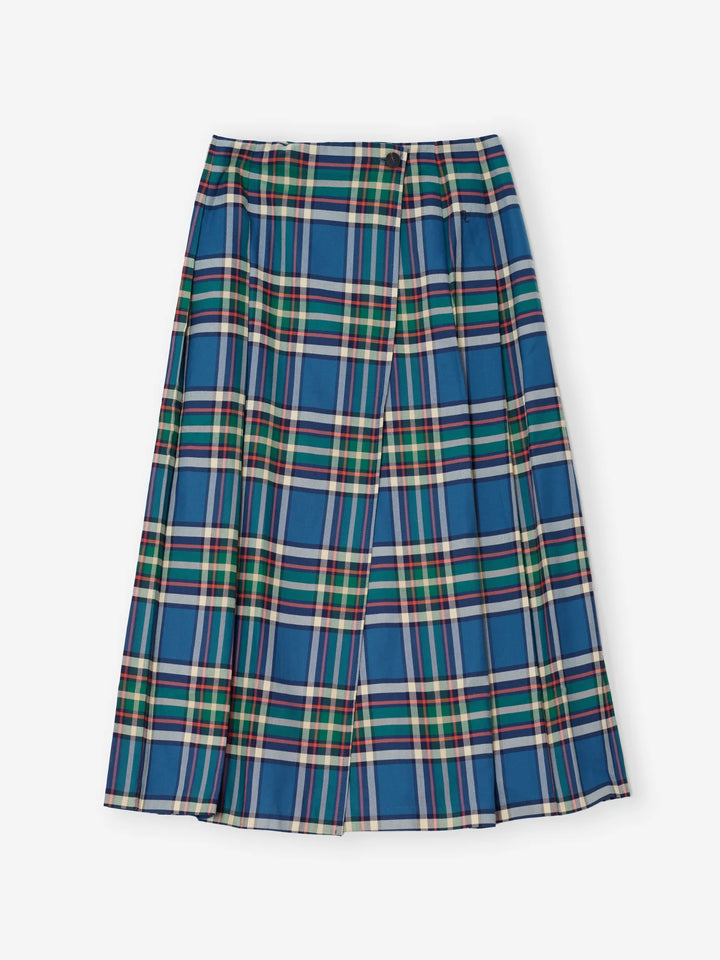 Tartan flannel pleated skirt