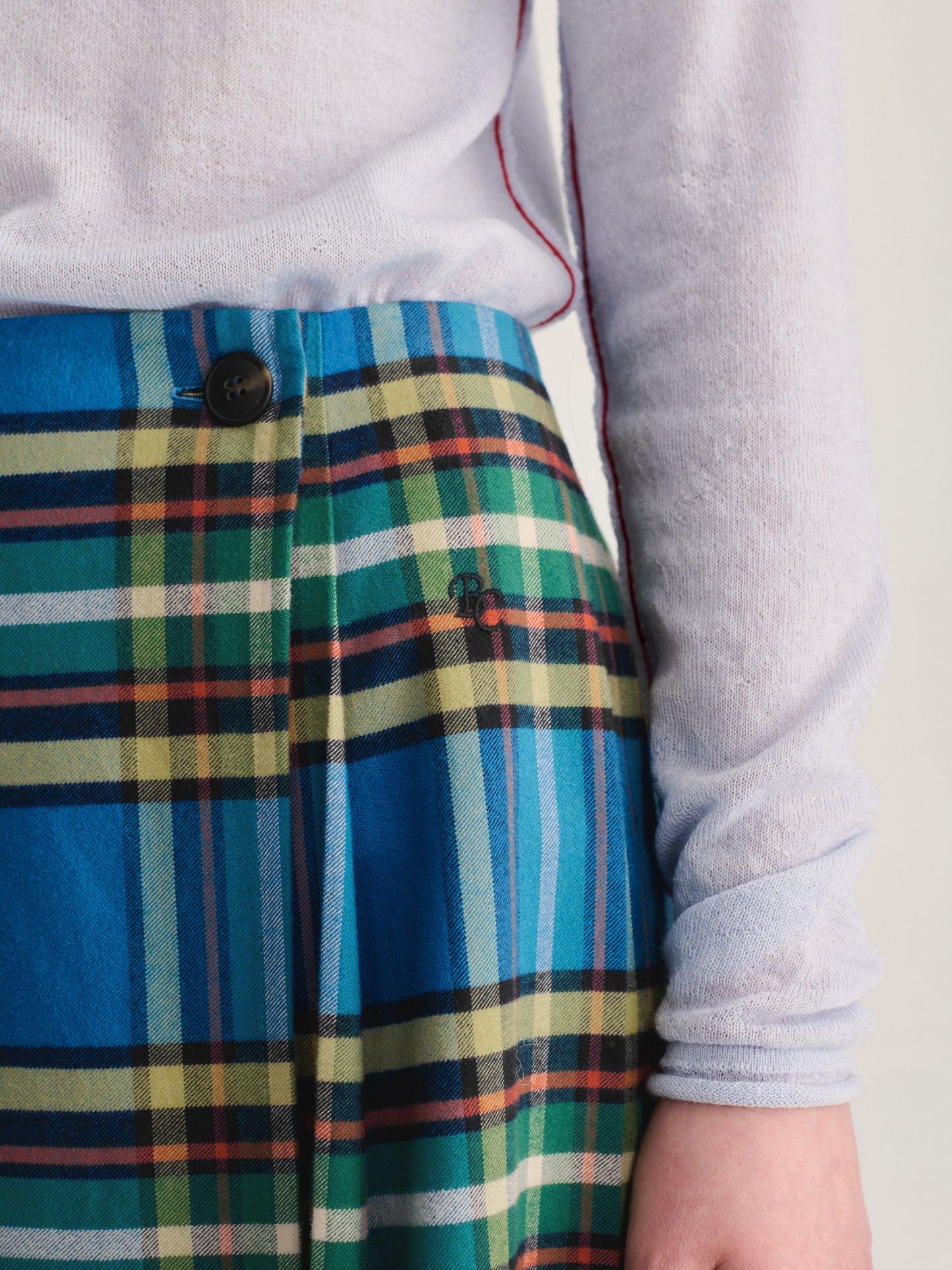 Faldilla prisada de franel·la Tartan