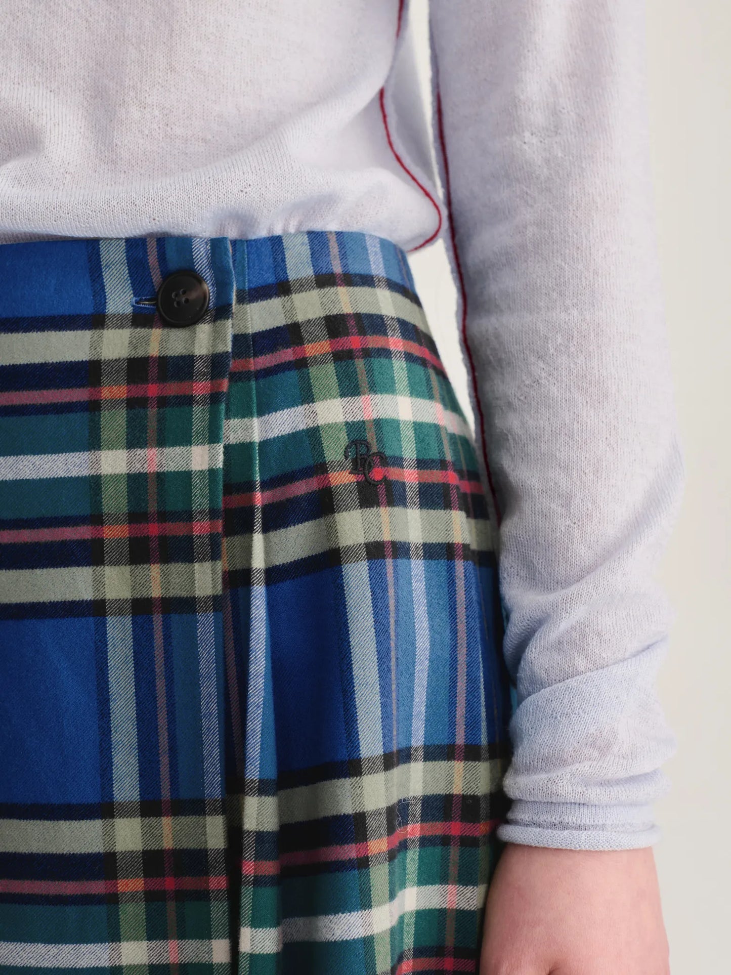 Faldilla prisada de franel·la Tartan