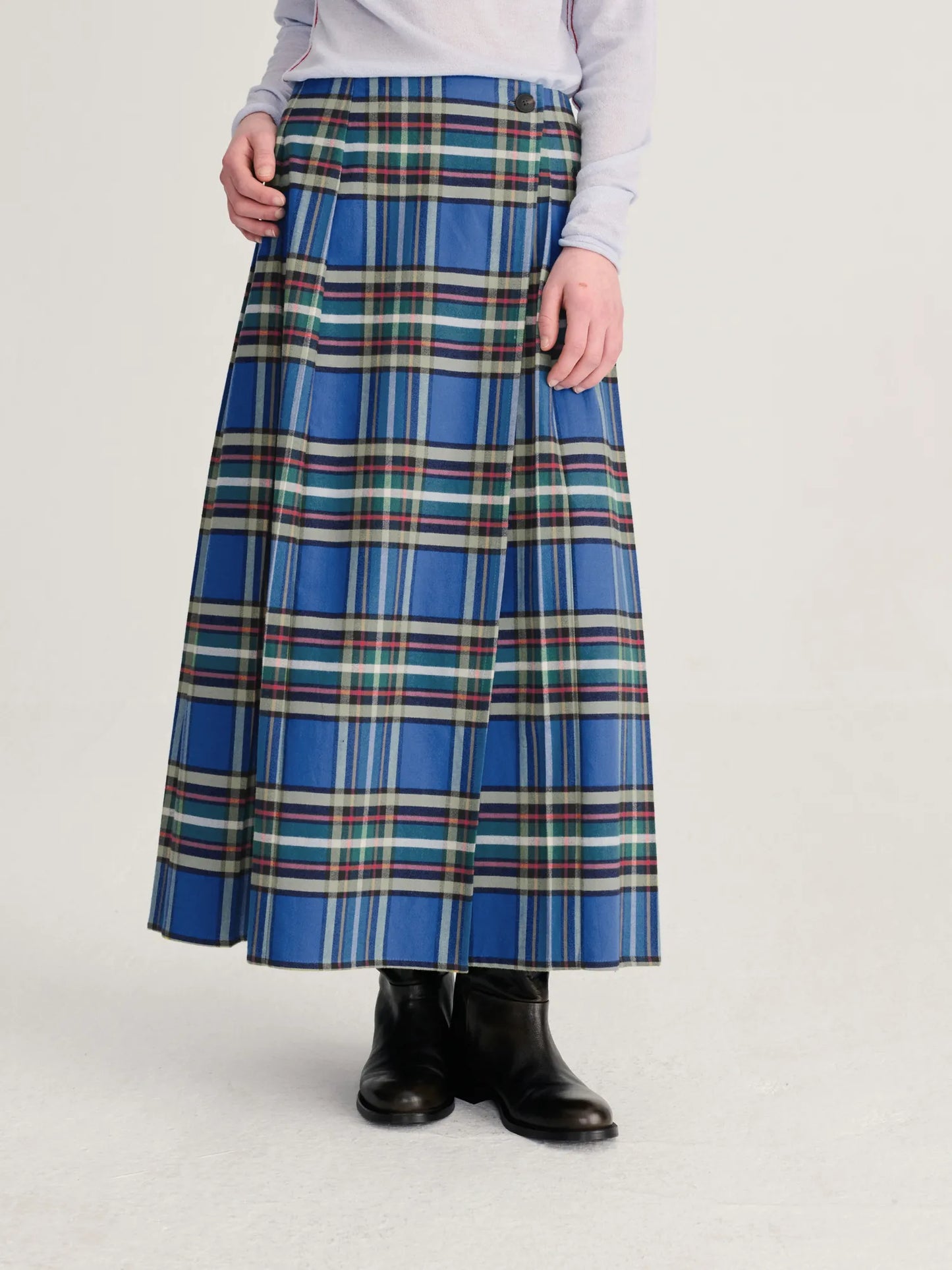 Faldilla prisada de franel·la Tartan