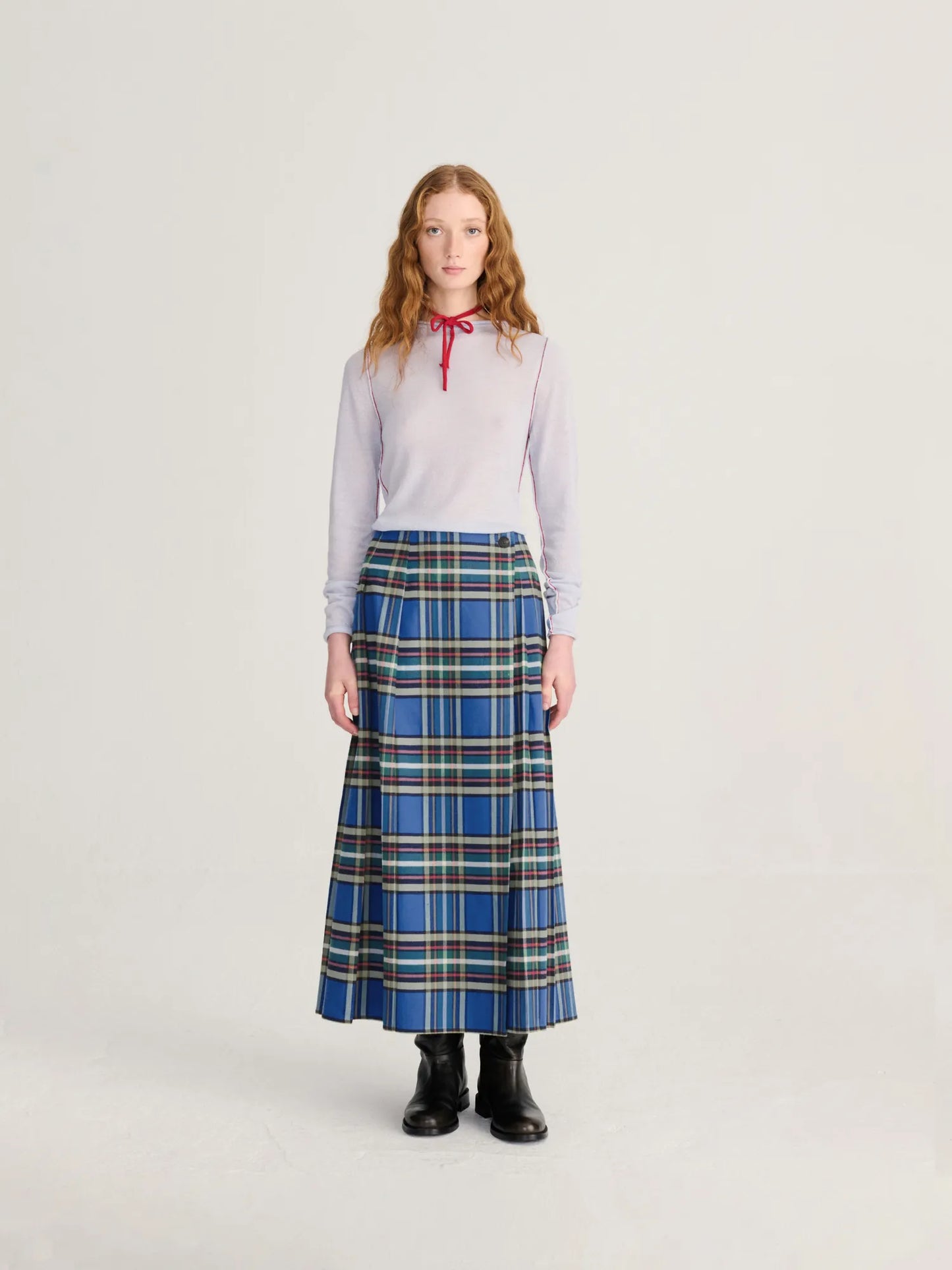 Faldilla prisada de franel·la Tartan