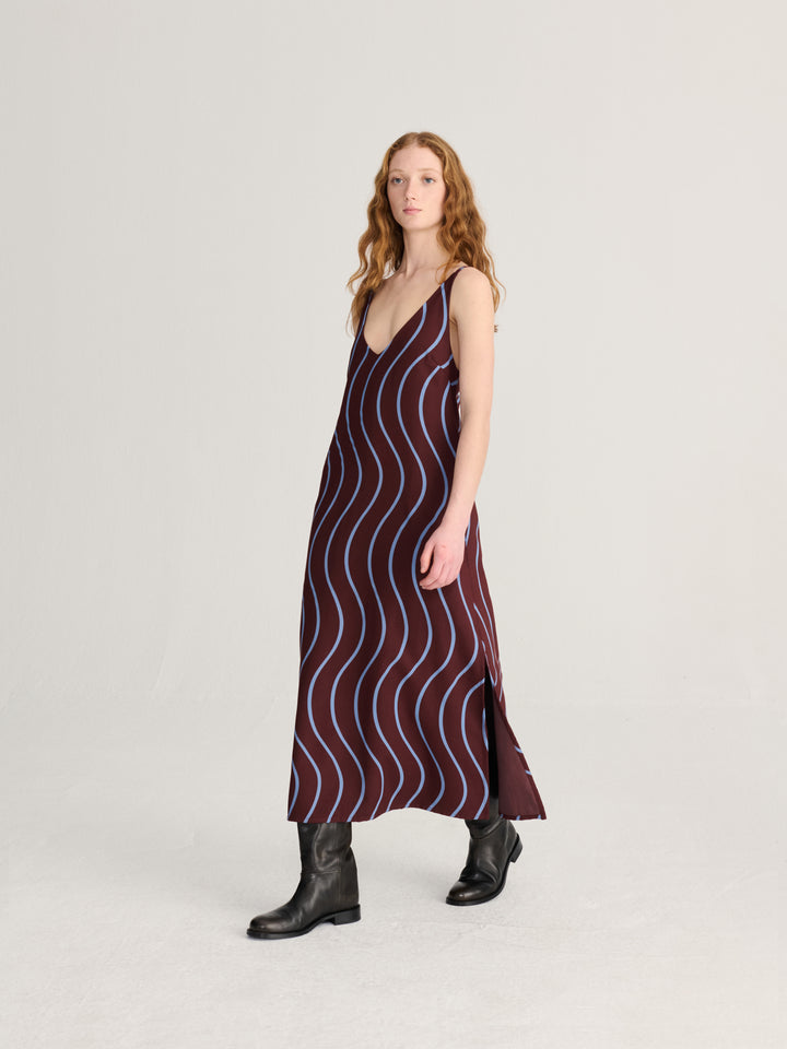 Psicodelic Stripes all over fluid dress