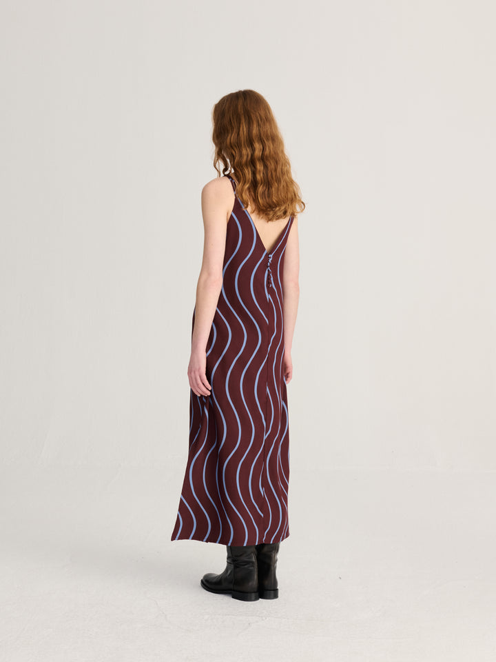 Psicodelic Stripes all over fluid dress