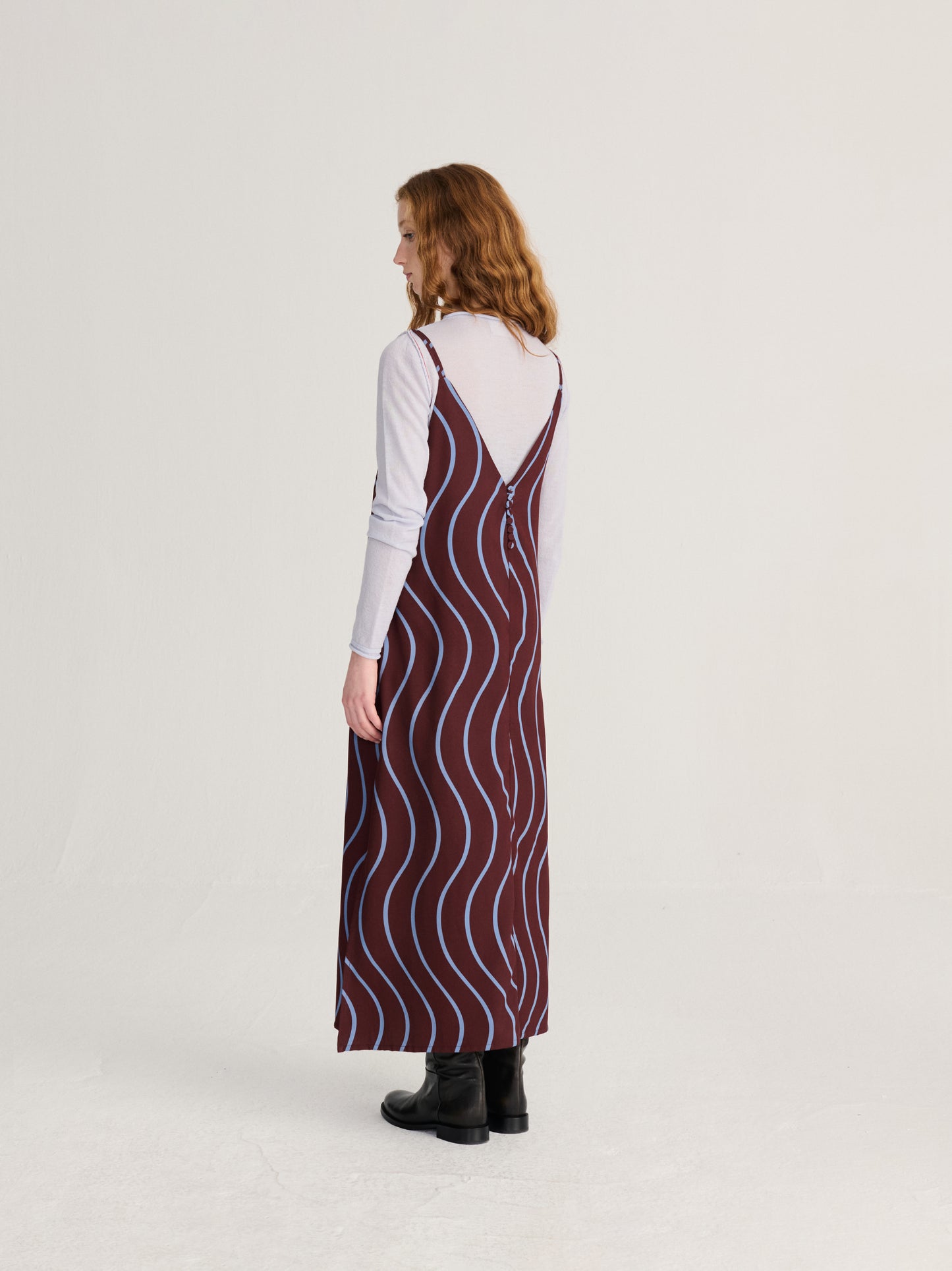 Robe sans manches à rayures all-over Psicodelic