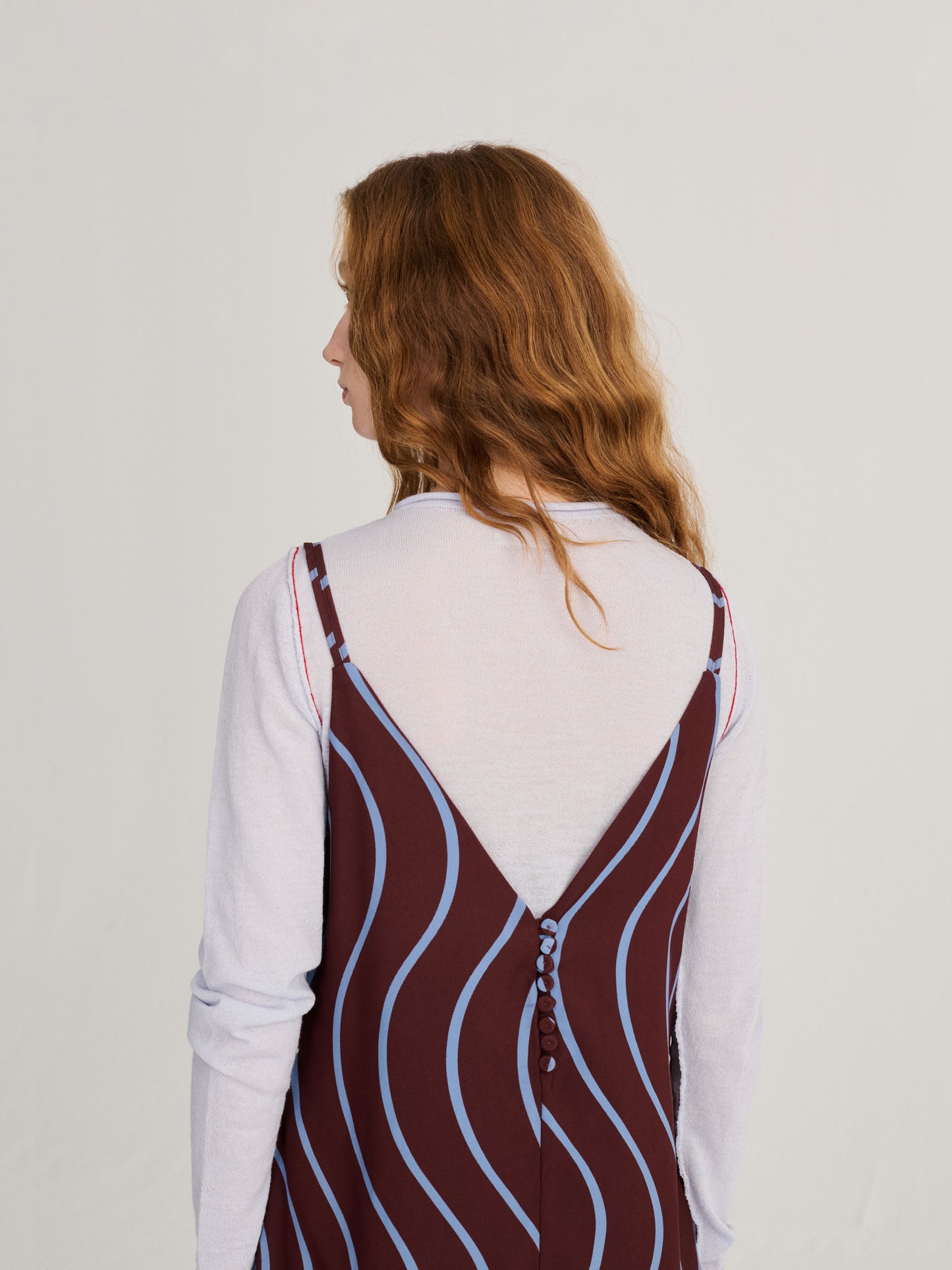 Robe sans manches à rayures all-over Psicodelic