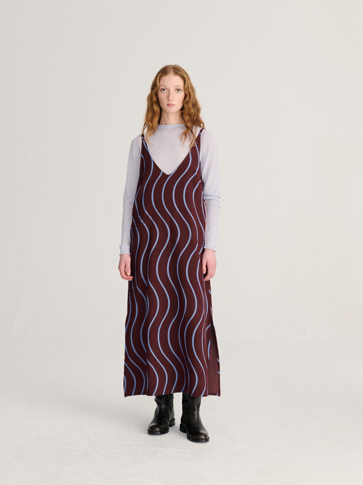 Robe sans manches à rayures all-over Psicodelic