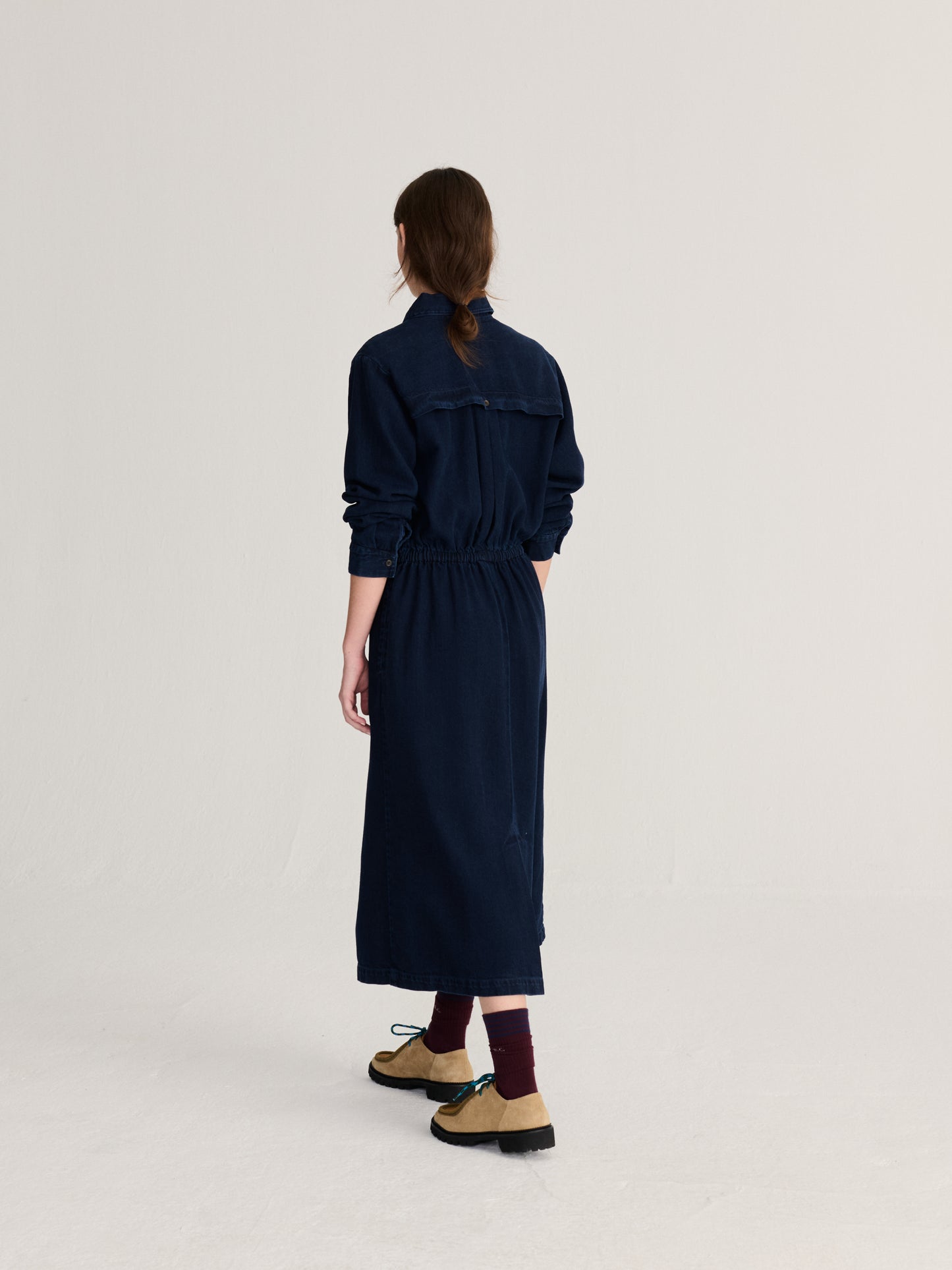 Washed denim dress