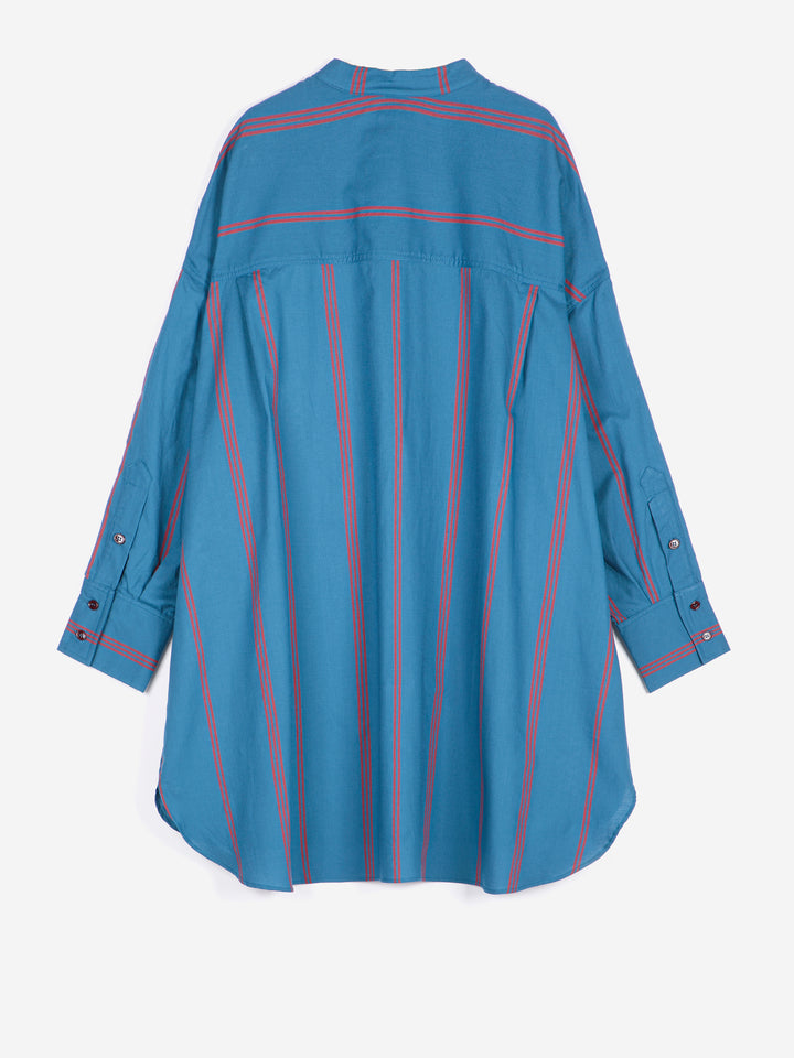 Triple Stripes all over poplin shirt dress