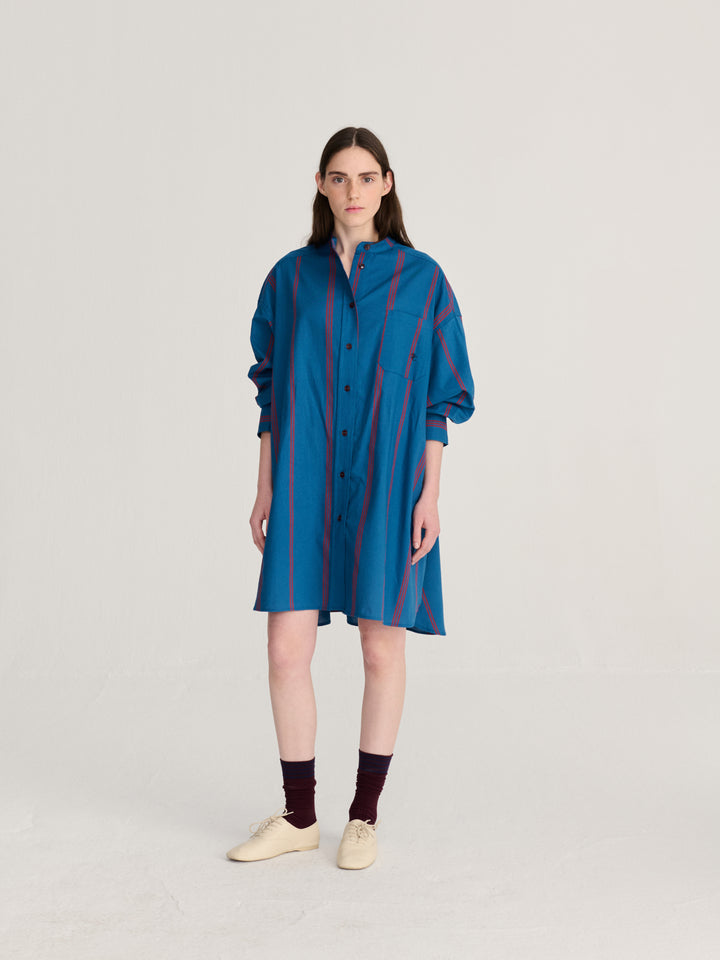 Triple Stripes all over poplin shirt dress
