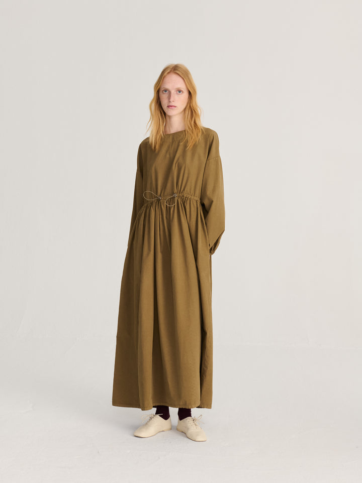 Poplin elastic waist dress
