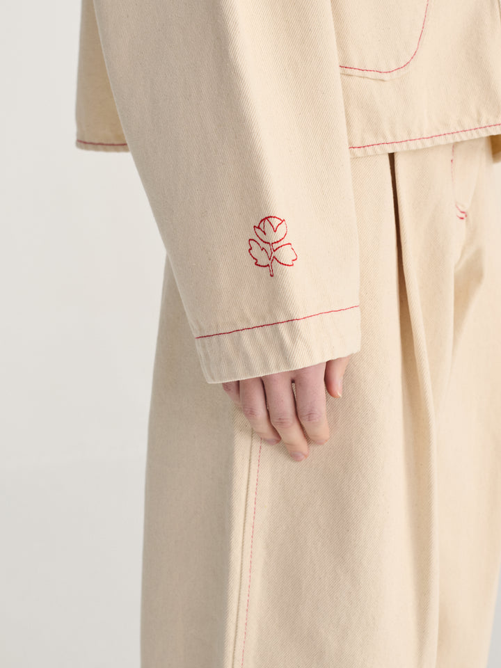Vibrant Flower ecru twill jacket
