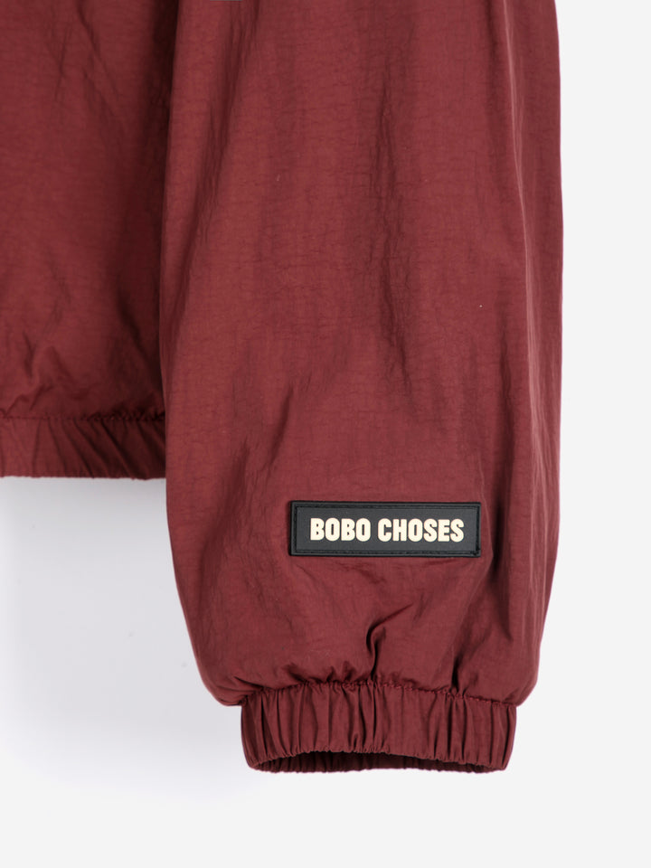 Color block nylon sherpa puffer