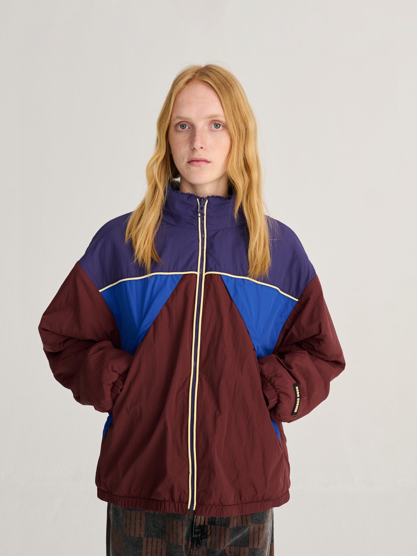 Doudoune sherpa en nylon Color Block
