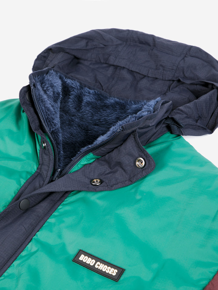 Reversible nylon cozy sherpa