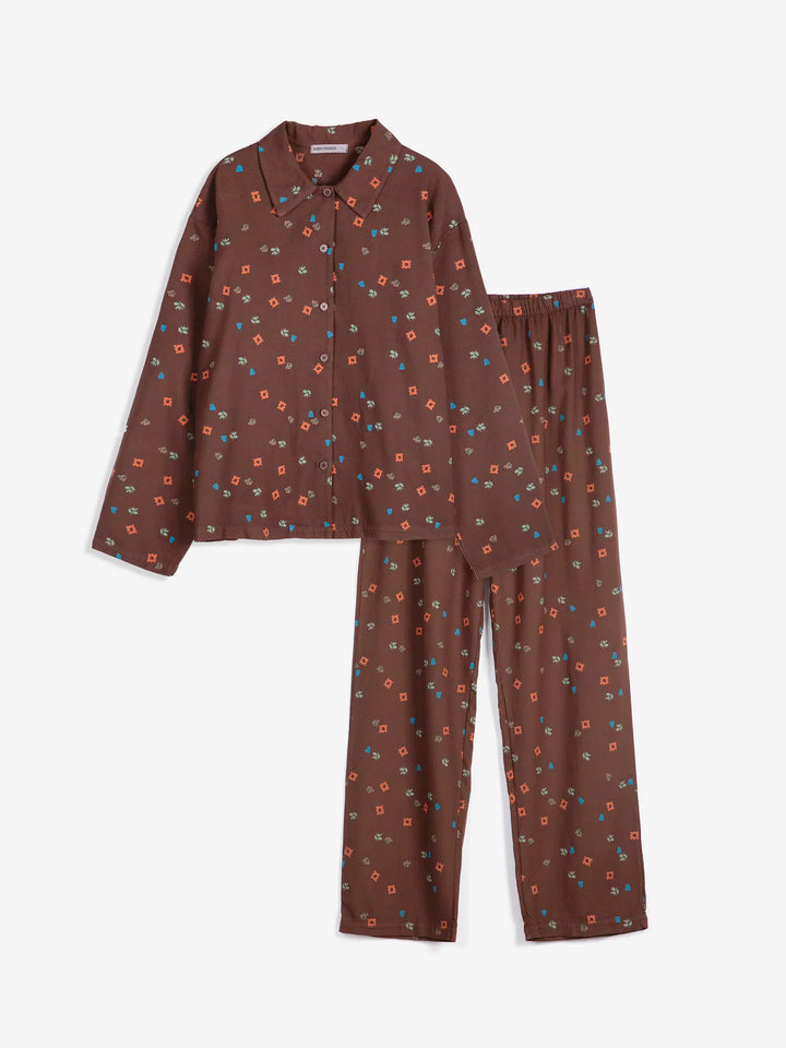 Ensemble de pyjama en flanelle fluide all-over Blossom