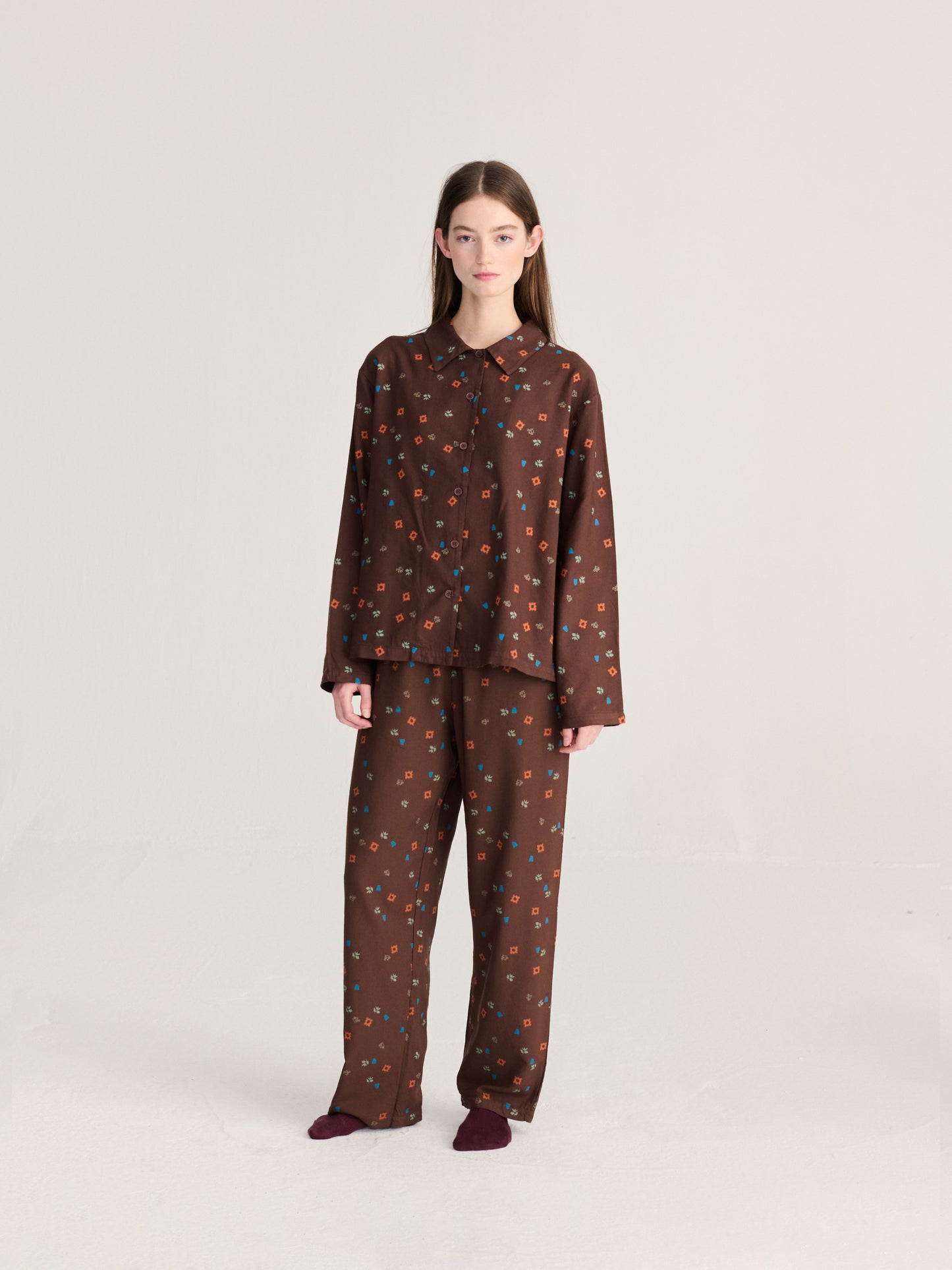 Ensemble de pyjama en flanelle fluide all-over Blossom