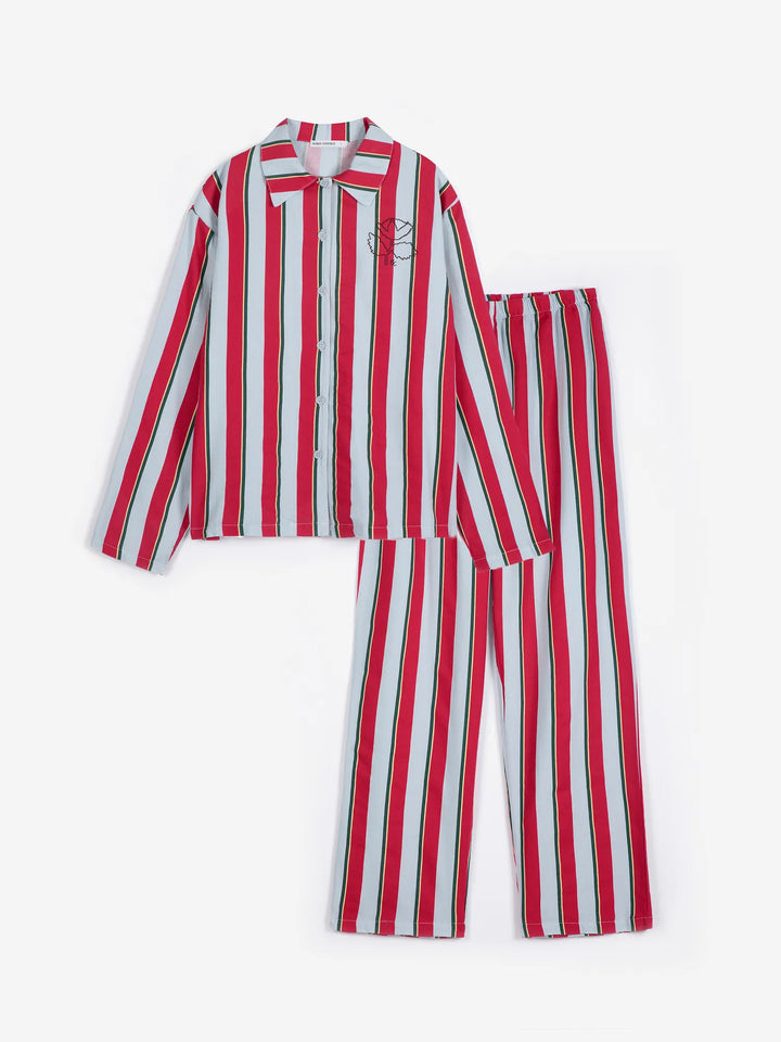 Ensemble de pyjama en flanelle fluide rayé all-over