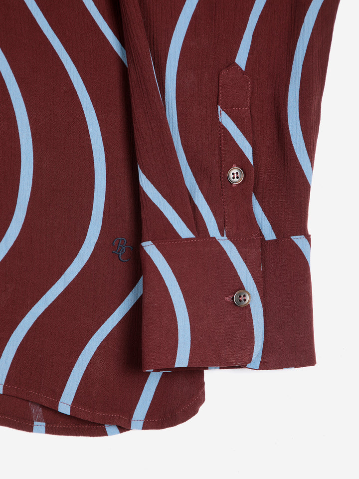 Psicodelic Stripes all over fluid shirt