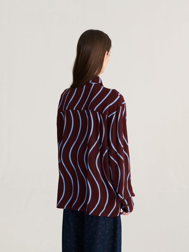 Psicodelic Stripes all over fluid shirt