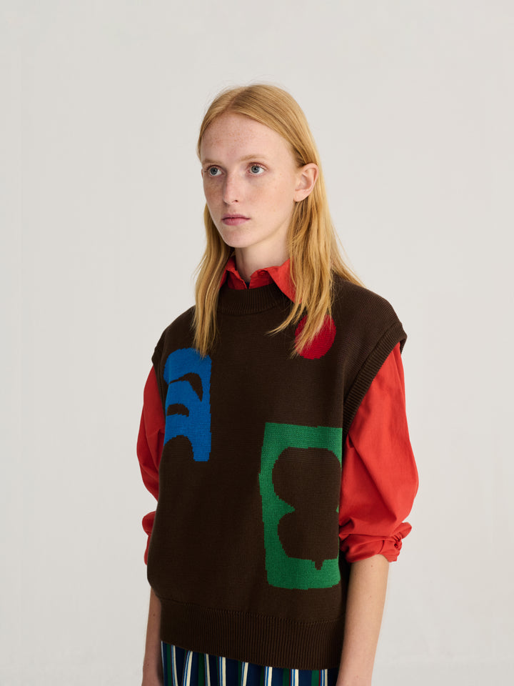 Plant Seal jacquard cotton vest