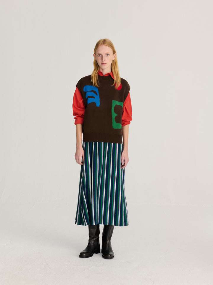 Plant Seal jacquard cotton vest