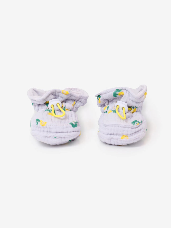 Stamp Bloom all over baby booties