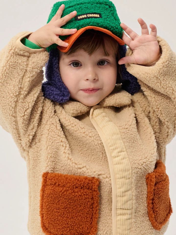 Bobo Choses color block sheepskin chapka